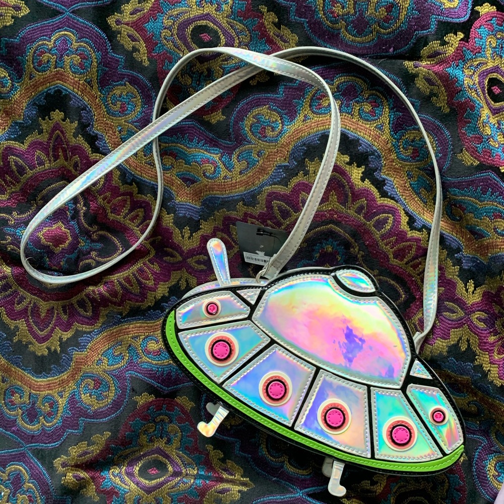 Alien UFO holographic purse